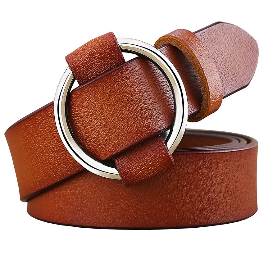Thắt Lưng Da Bò Cao Cấp 2.8Cm Có Khóa Tròn Thời Trang Cho Nữ