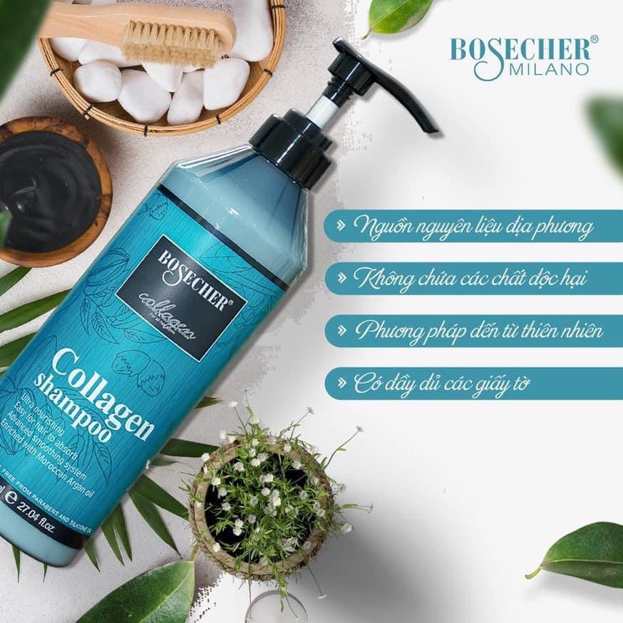 Dầu Gội Xả Collagen BOSECHER Chống Rụng Tóc Kiềm Dầu Ngừa Gàu Phục Hồi Tóc Kích Mọc Tóc 800ml * 2 | Centella.official