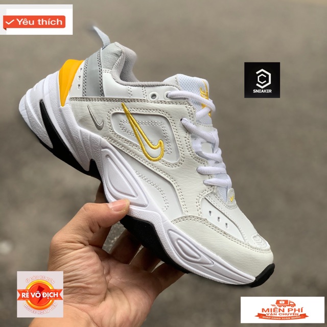 < FLASH SALE > VIDEO + ẢNH THẬT > GIÀY SNEAKER M2k Vàng Trắng
