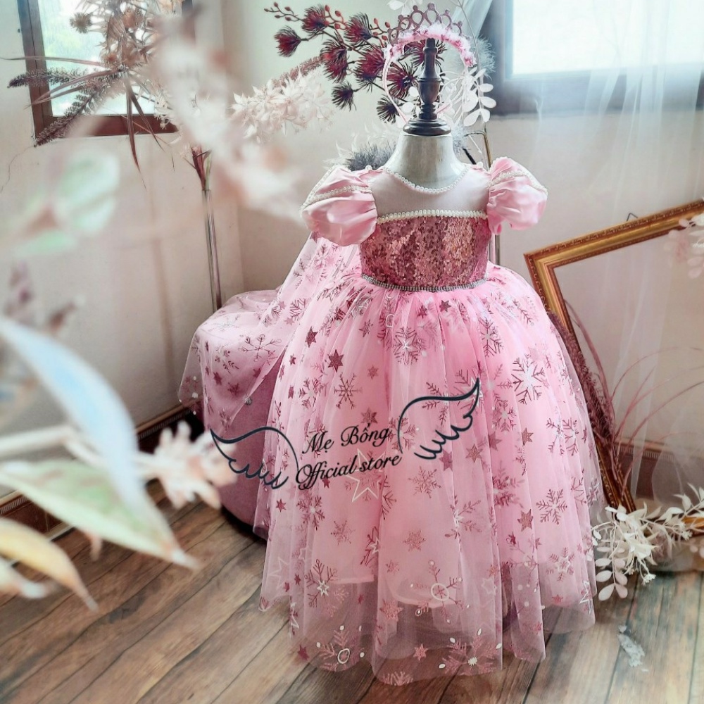 Váy công chúa Elsa-Váy nữ hoàng băng giá-Đầm công chúa-Thời trang cho bé-Váy thiết kế-Đầm thiết kế-Mẹ BốngPrincess dress