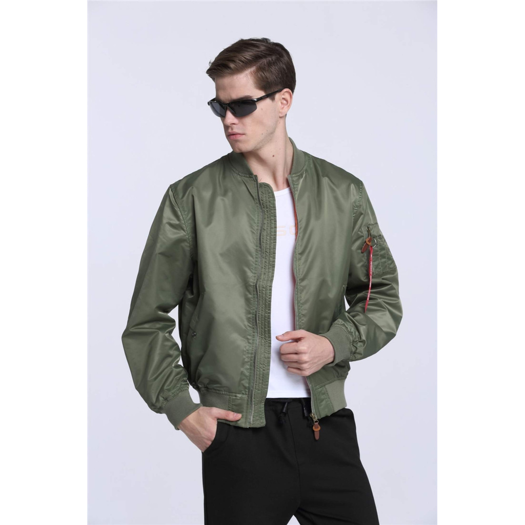 n Bay Varsity Quân Sự Chiến Thuật Màu Xanh Lá Trọng Lượng Nhẹ Ma1 Chống Nước 2020, Áo Khoác Bomber Phi Công Cho Nam-168