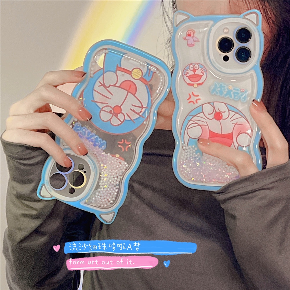 Ốp Điện Thoại TPU Silicon Mềm Họa Tiết Cát Chảy Hình Tai Mèo Cho iPhone 11 12 13 Pro Max 12Pro 13Pro X XS Max XR 7 8 Plus