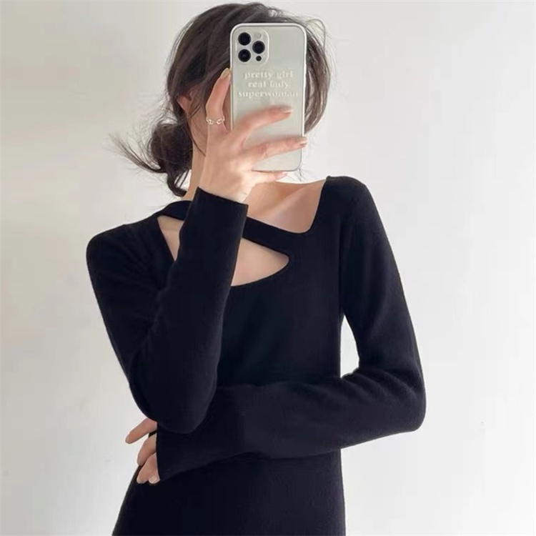 SUXI (MỚI) Đầm midi dài tay gợi cảm, phong cách Hàn Quốc dành cho nữ