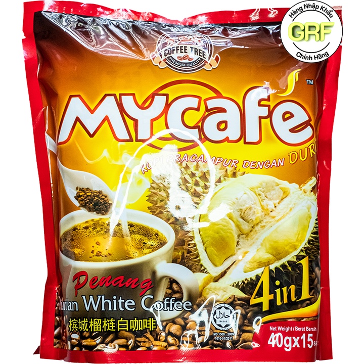 Cà Phê Trắng Penang Sầu Riêng White Coffee 4 in 1 600g - Hàng Nhập Malaysia