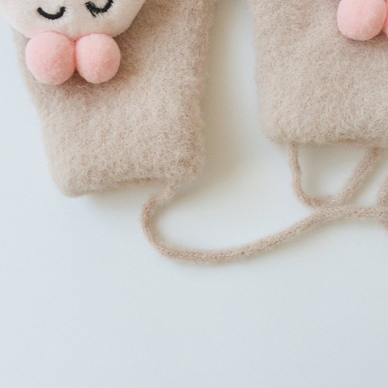 Găng tay len cho bé gái bé trai từ 1 đến 3 tuổi, găng tay trẻ em đính kèm gấu bông nhiều mẫu lựa chọn