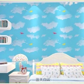 Giấy dán tường trời mây xanh