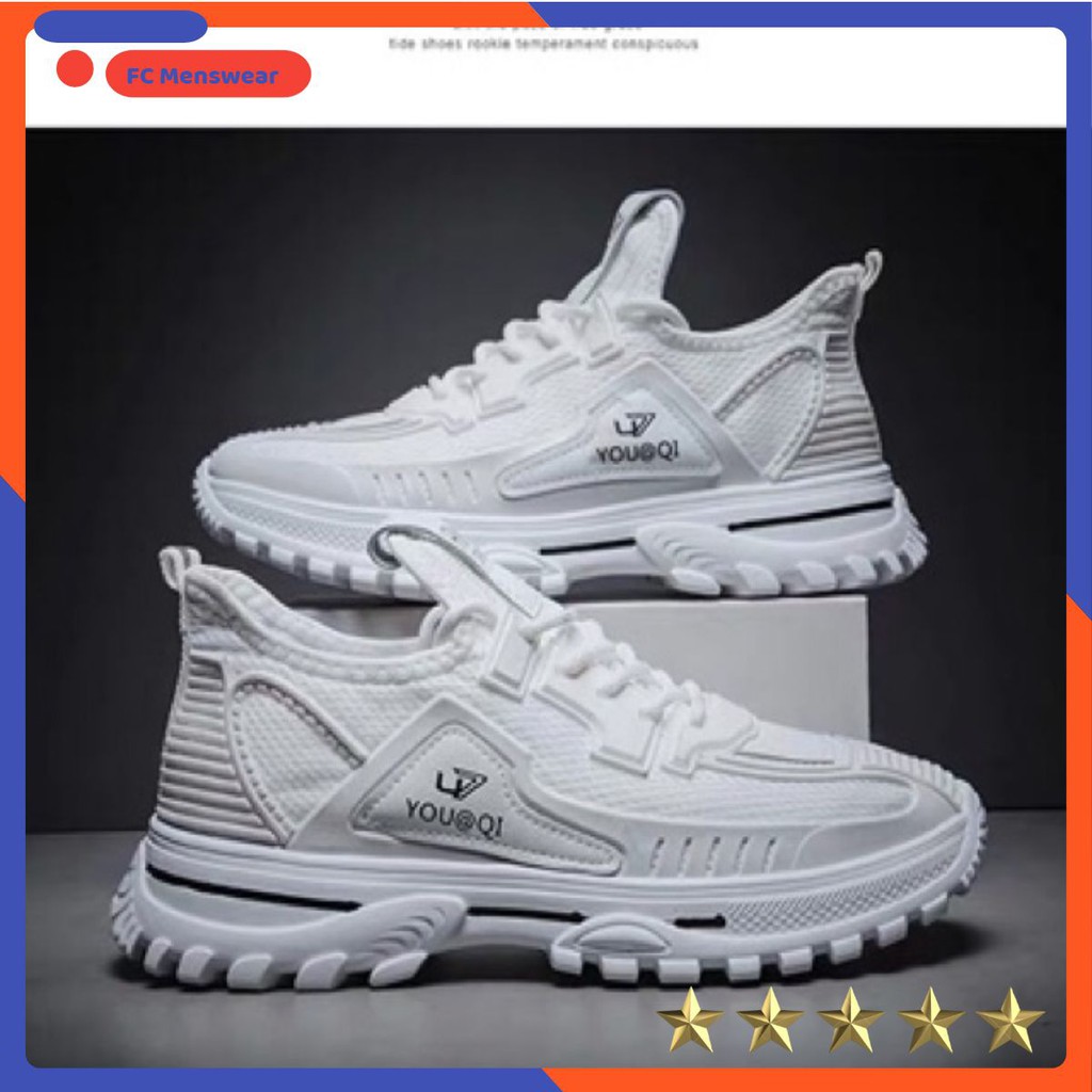 giày sneaker nam trắng 𝑭𝑹𝑬𝑬𝑺𝑯𝑰𝑷 giày sneaker nam trắng giá rẻ nhất - Vải dệt cao su non đi êm chân cực phong cách