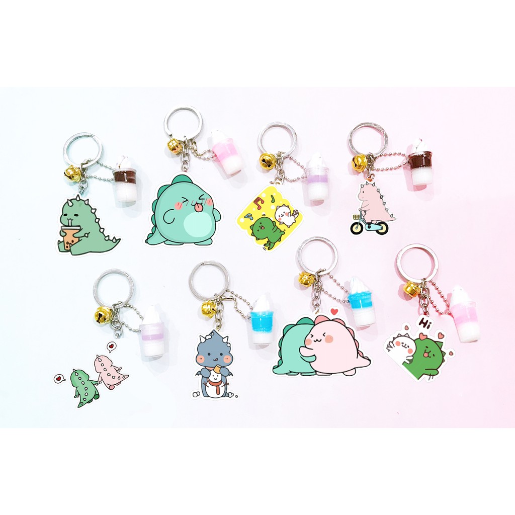 Móc khoá khủng long ly kem MKK12 móc khoá cute dễ thương hoạt hình thần tượng