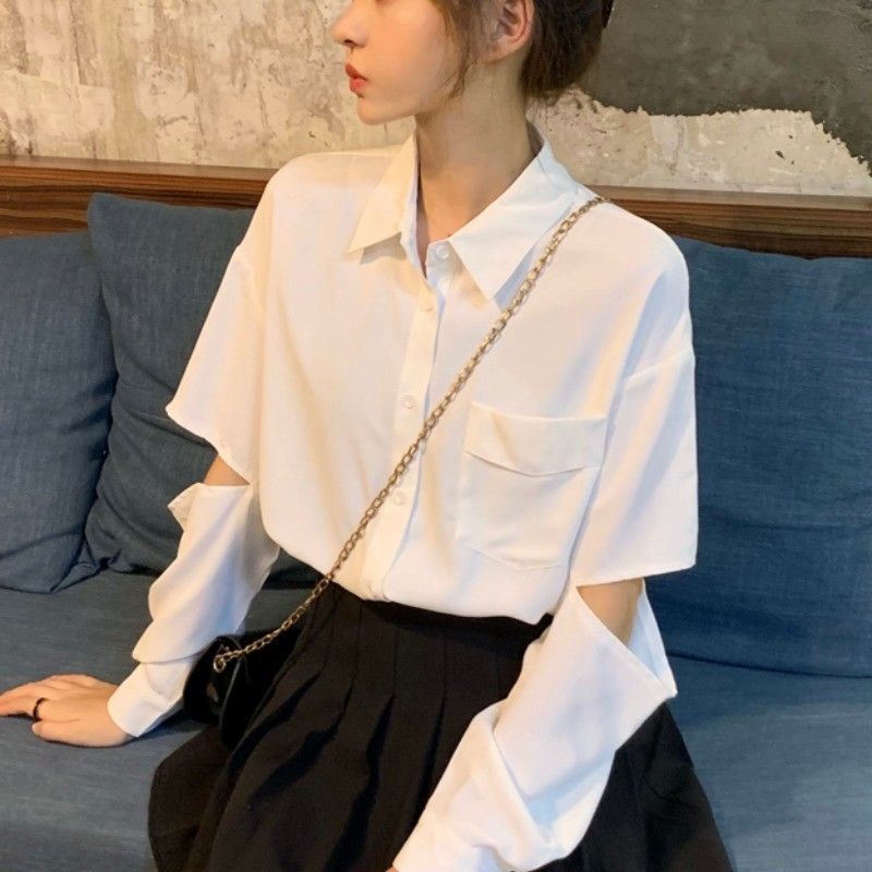 Áo Sơ Mi Trắng Dài Tay Thời Trang Nữ Tính