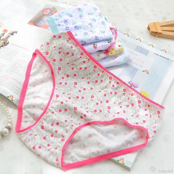 Bộ 6 Quần Lót Cotton In Hoa Cho Bé Gái