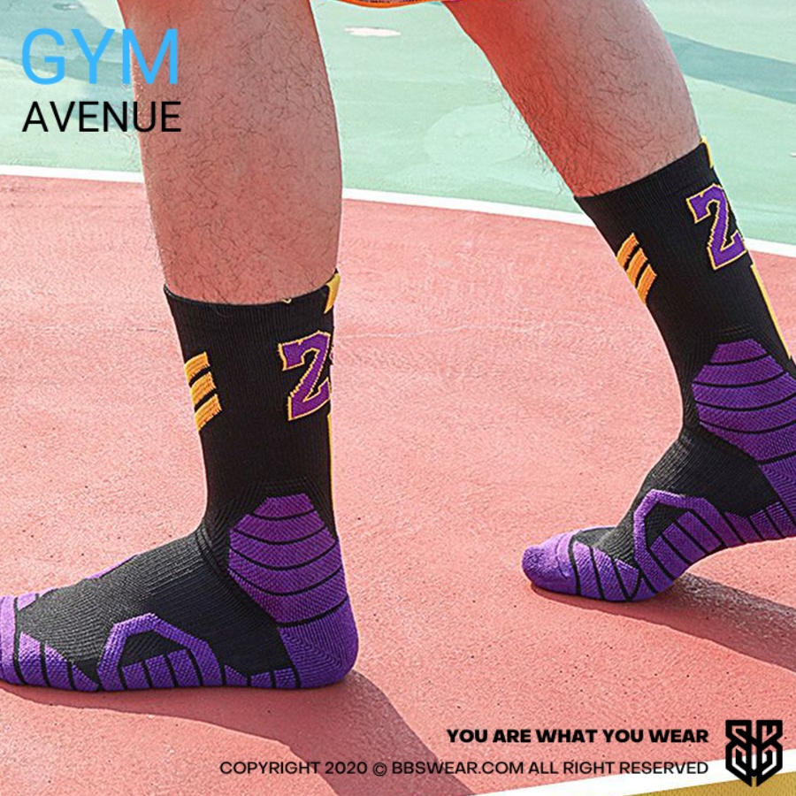 Vớ bóng rổ NBA Chuyên nghiệp Number 23 Tất Bóng Rổ Nam Nữ Cổ Trung Có Đệm BBS WEAR Chống Trượt Thoáng Khí