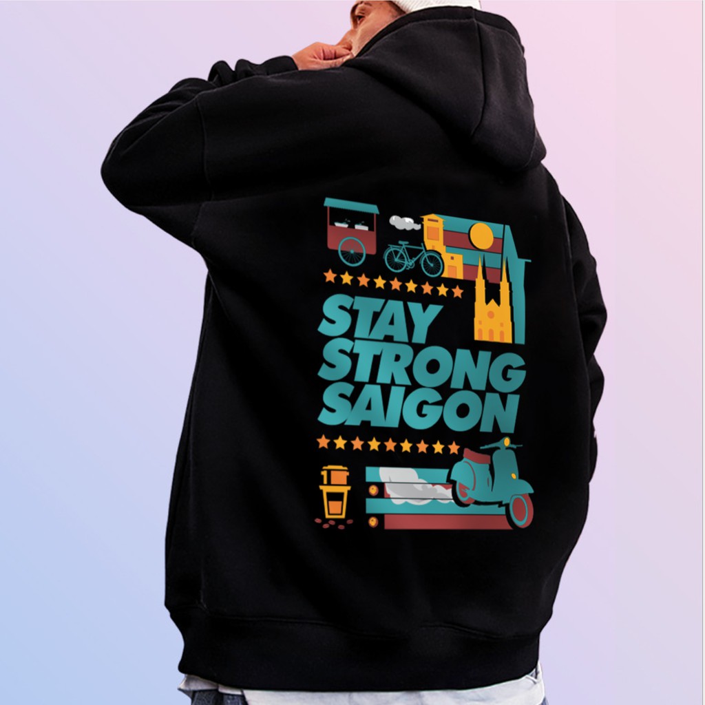 Áo Hoodie Đôi Form Rộng Chất Nỉ Bông Cotton Dày Dặn SAIGON kèm ảnh thật | BigBuy360 - bigbuy360.vn