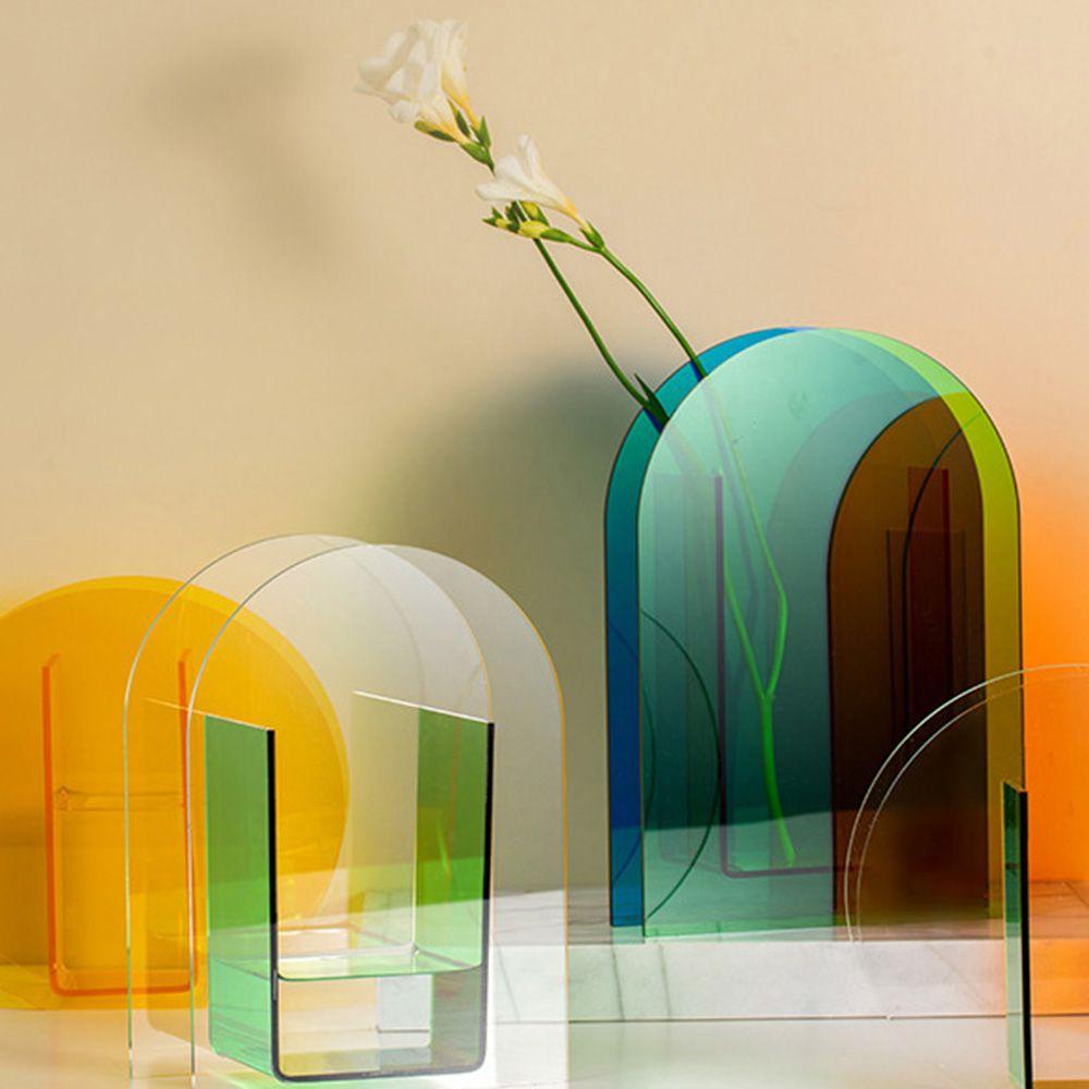 Lọ Hoa Bằng Acrylic Màu Sắc Cầu Vồng Dùng Trang Trí Phòng Khách / Phòng Ngủ / Văn Phòng|Chậu Hoa Thiết Kế Dễ Thương Chuyên Dùng