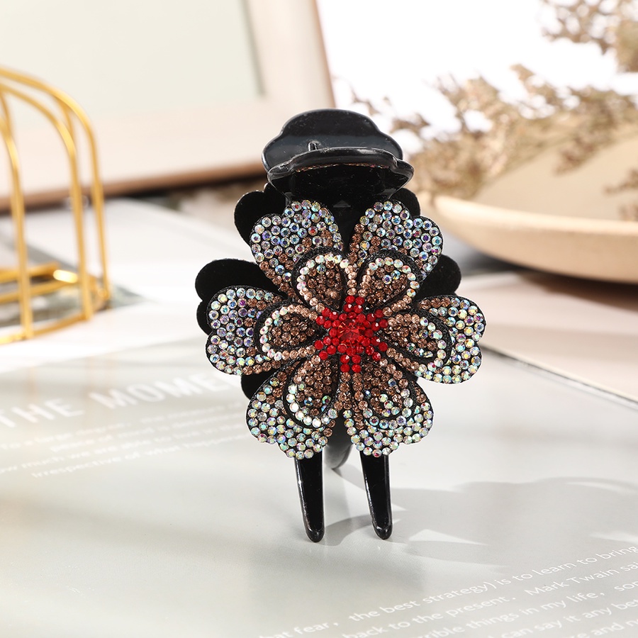 Kẹp tóc đính đá kim cương giả hình hoa phong cách Hàn Quốc cổ điển