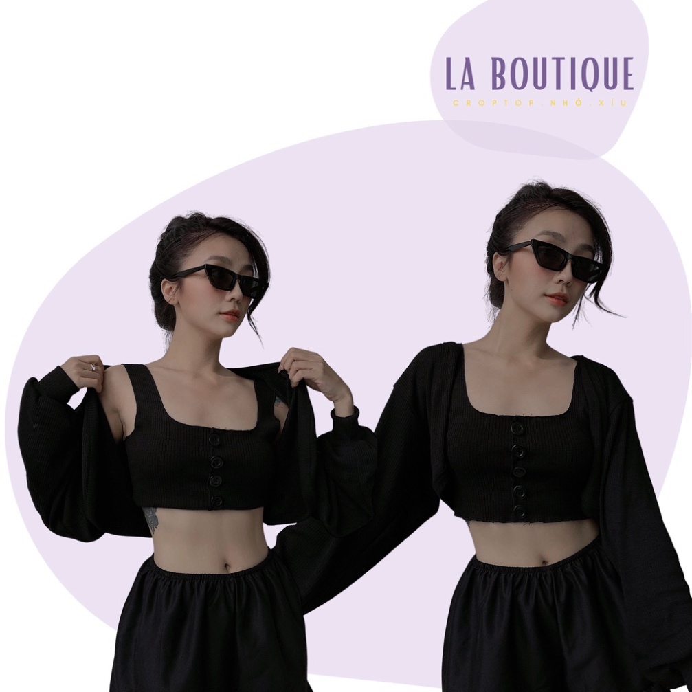 [GIÁ GỐC] Áo khoác cardigan lửng La Boutique che bắp tay, mặc áo dây cho nữ LA49 | LA BOUTIQUE 2