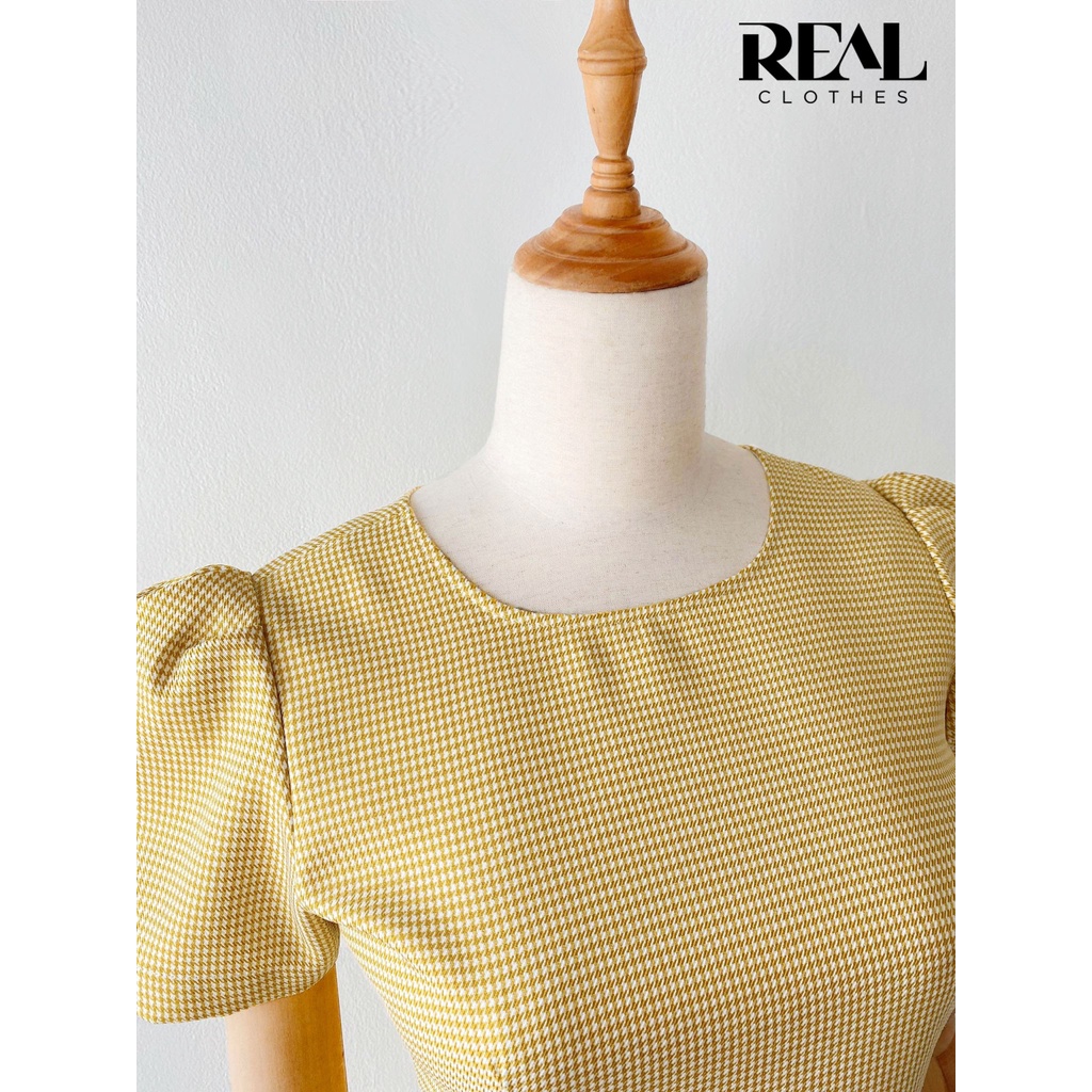 Đầm katie zigzag vàng_REAL