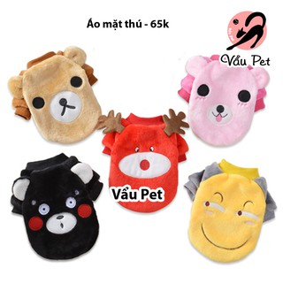 Quần áo chó mèo thú cưng - Áo hinh mặt thú