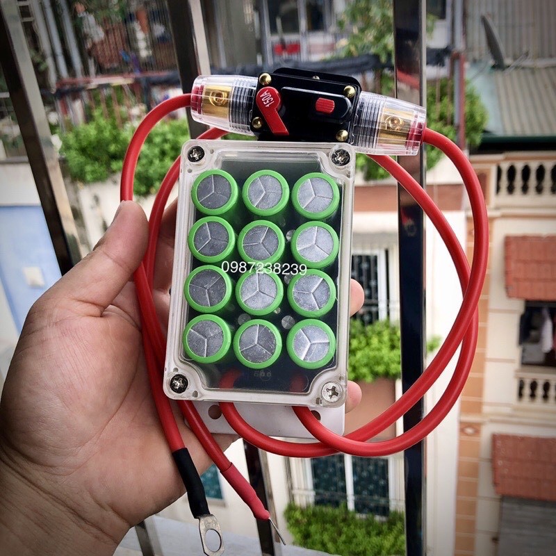 Siêu tụ điện 12V xả 80A SECKAM hỗ trợ khởi động + âm thanh Ô tô