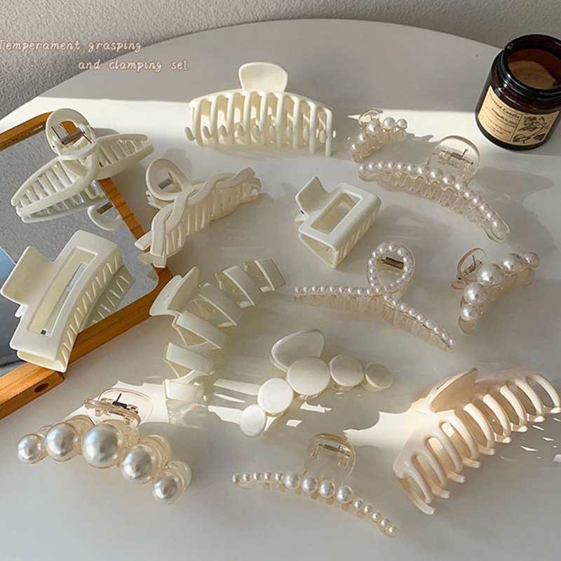 Kẹp Tóc Cỡ Lớn Màu Trắng Thời Trang Hàn Quốc Cho Nữ