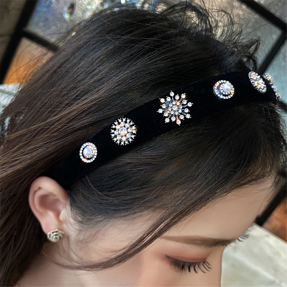 Băng Đô Cài Tóc Đính Đá Phong Cách Retro Cho Nữ