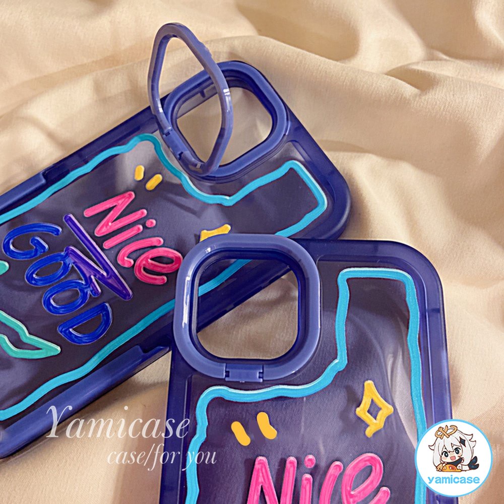 Ốp Điện Thoại TPU Dẻo Họa Tiết Chữ Phong Cách Graffiti Kèm Giá Đỡ Nhẫn Cho IPhone 14 11 12 13 Pro Max