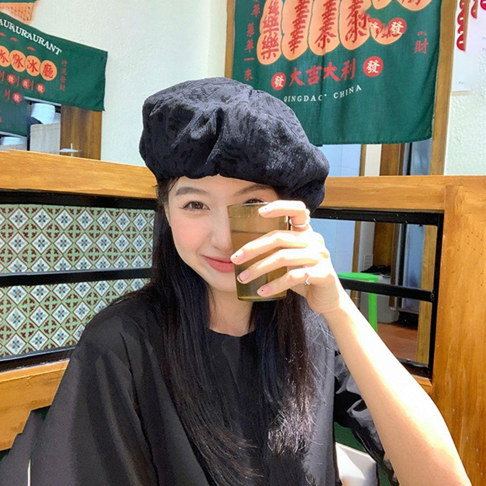 Mũ Beret In Họa Tiết Đơn Giản Phong Cách Retro Anh Quốc Cho Nữ