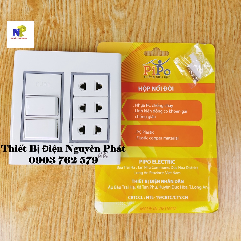 Bảng Điện PiPo Giả Âm Ráp Sẳn PN20 - Hàng Cao Cấp