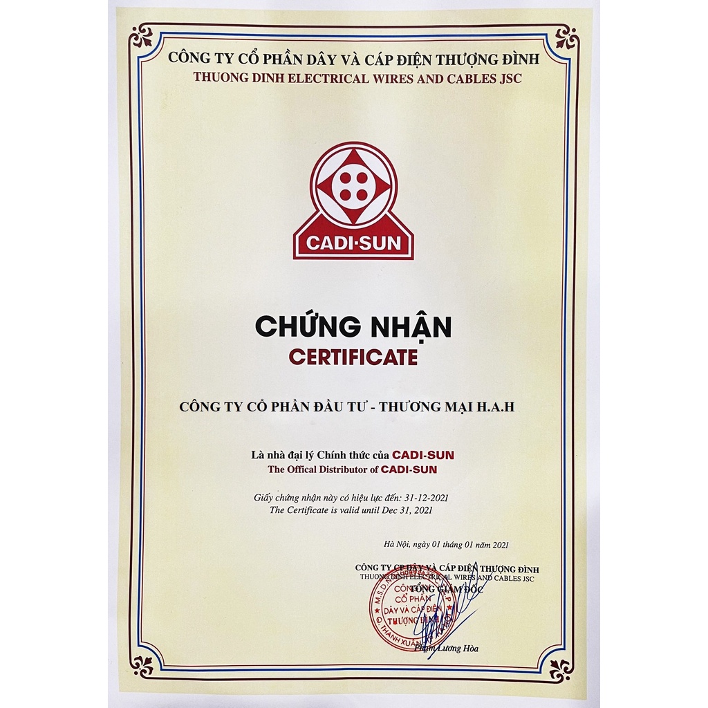 DÂY ĐIỆN TRÒN 2 RUỘT MỀM - VCTF 2x1.0 mm2 - Cadisun chính hãng