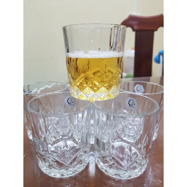 Cốc Thủy Tinh Uống Rượu Đáy Kim Cương 220ml 6 cái