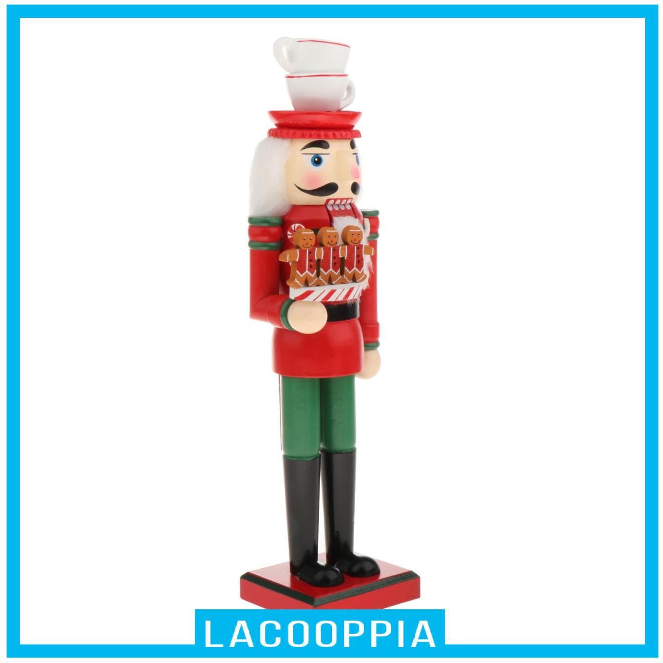 [LACOOPPIA] Wood Nut Soldier Christmas Nut  Puppet Figurine Cake Doll Standing