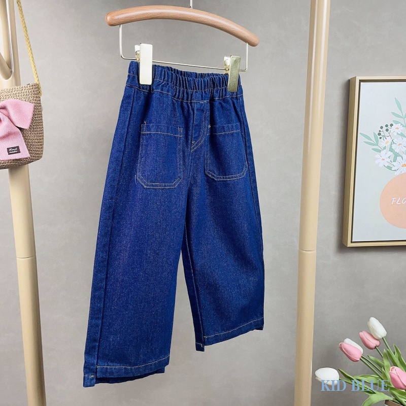 Set Áo Denim Và Quần Yếm Ống Rộng Thời Trang Mùa Thu Cho Bé Gái