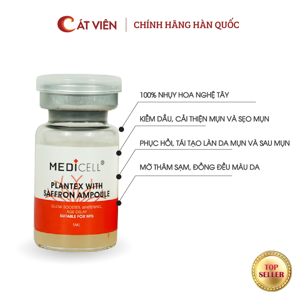 Tế bào gốc mụn Saffron Medicell, serum chăm sóc da dầu nhờn, giảm mụn, se lỗ chân lông dưỡng trắng da - lọ 5ml