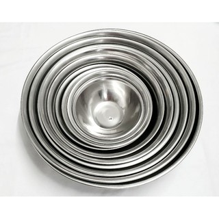 Bộ 10 cái thau inox (430) từ 18cm đến 45cm