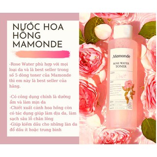 Toner mamonde - Nước hoa hồng Mamonde/Rose Water Toner/diếp cá/Pore Clean [MaiMeo]