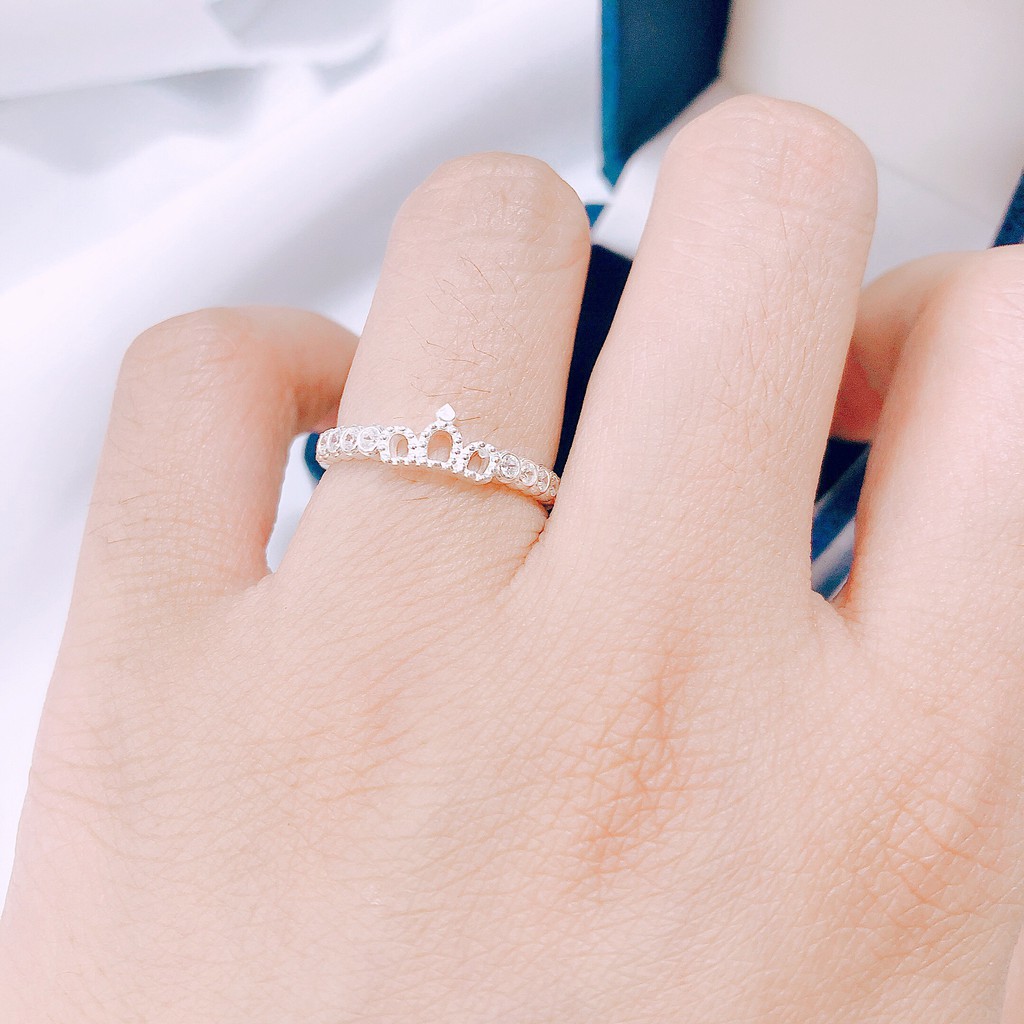 Nhẫn vương miện nhỏ cực xinh, bạc thật sáng đẹp/ Trang sức bạc JQN