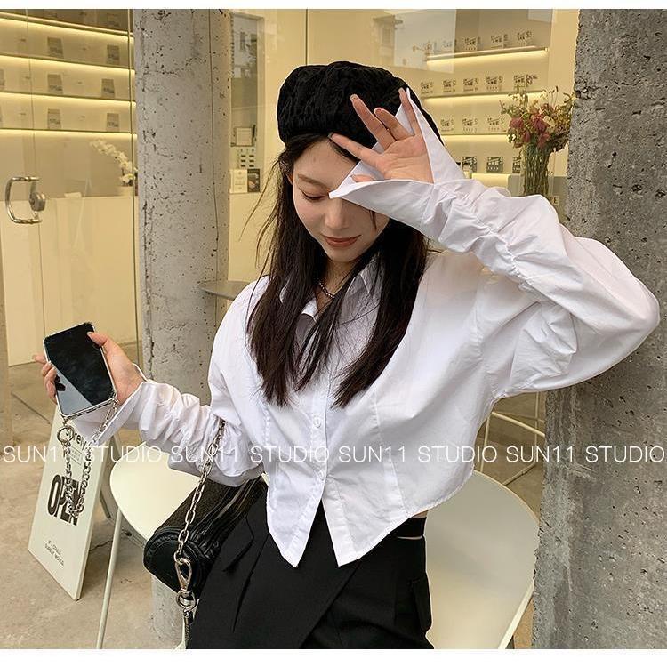 Set áo sơ mi trắng + chân váy đen thời trang cho nữ 2021