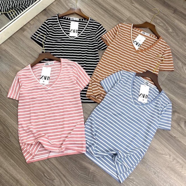 ÁO PHÔNG KẺ XƯỚC CỔ TIM SIÊU ĐẸP