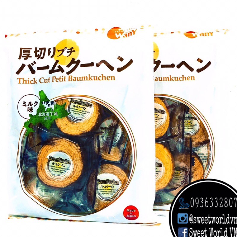 Bánh cuộn baumkuchen mini 190g - Nhật Bản