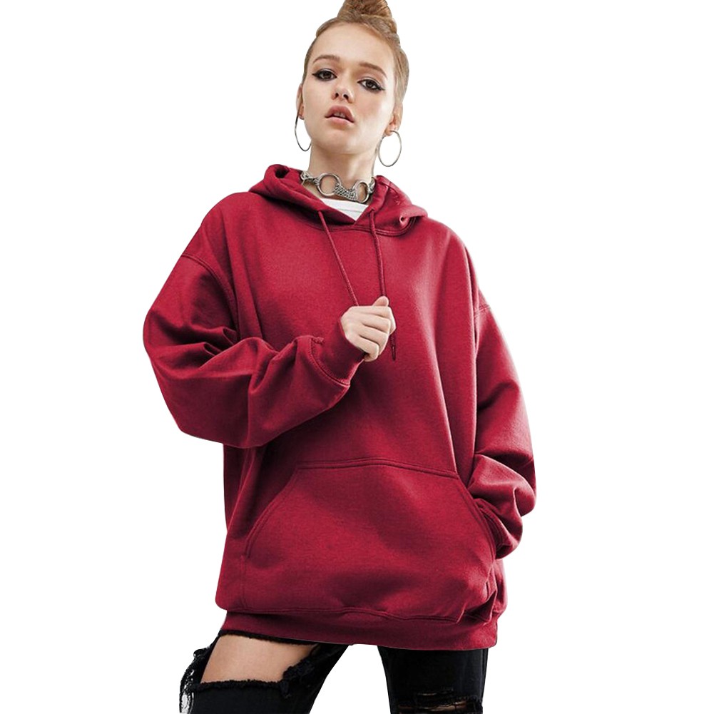 Áo Hoodie Tay Cánh Dơi Màu Sắc Đơn Giản Cho Nữ