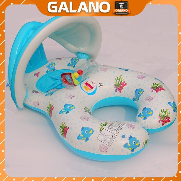 Phao Bơi Cho Bé GALANO Phao Bơi Trẻ Em Xỏ Chân Đôi Cả Mẹ Và Bé Có Mái Che Tiện Dụng SS-001122
