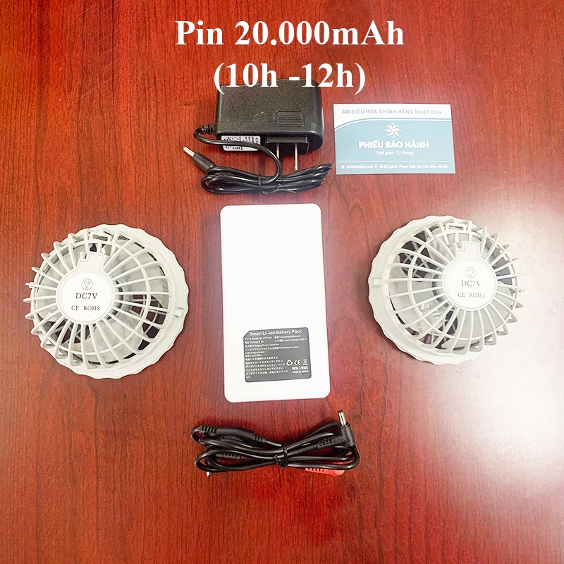 Phụ kiện chính hãng của Áo Điều Hòa Nhật Bản Pin chạy 10 - 15 Tiếng, BH 1 Năm