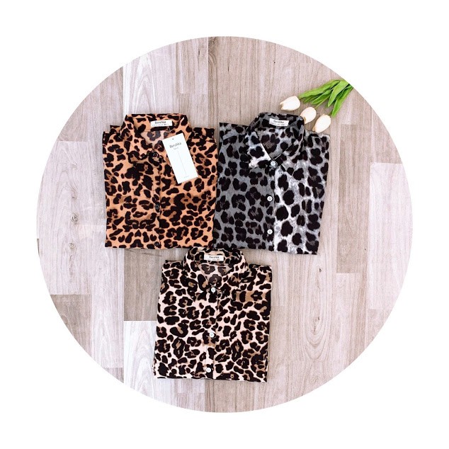 Áo sơmi BSK họa tiết da báo