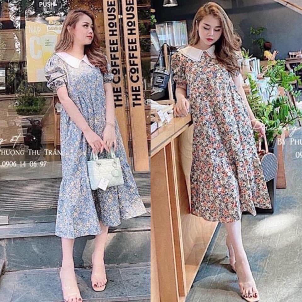[HOT] Váy bầu thiết kế họa tiết hoa nhí xinh xắn