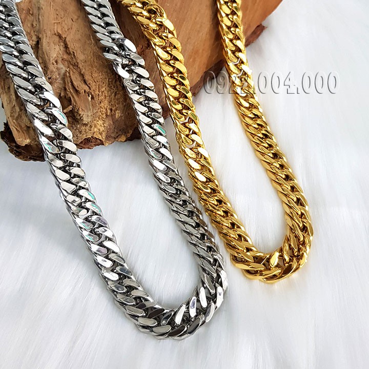 Dây chuyền nam xích kép cỡ lớn bảng 1.2cm DZ1596.
