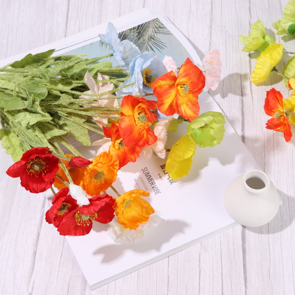 CONOPERY Bó hoa anh túc nhân tạo chất lượng cao dùng trang trí tiệc cưới DIY