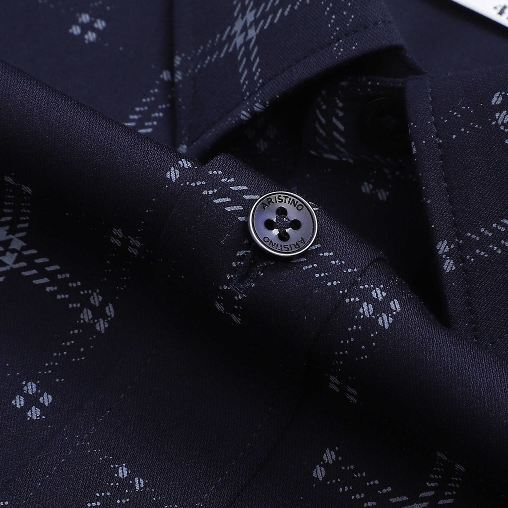 Áo sơ mi dài tay nam Aristino phom slim fit, thiết kế tà lượn, họa tiết lịch lãm - ALS39502