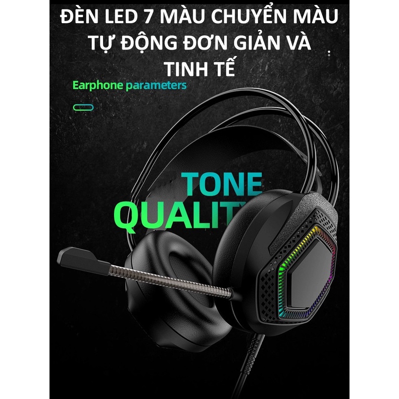 Tai nghe AK5 chuyên game âm thanh sống động có đèn LED 7 màu kèm mic dành cho game thủ