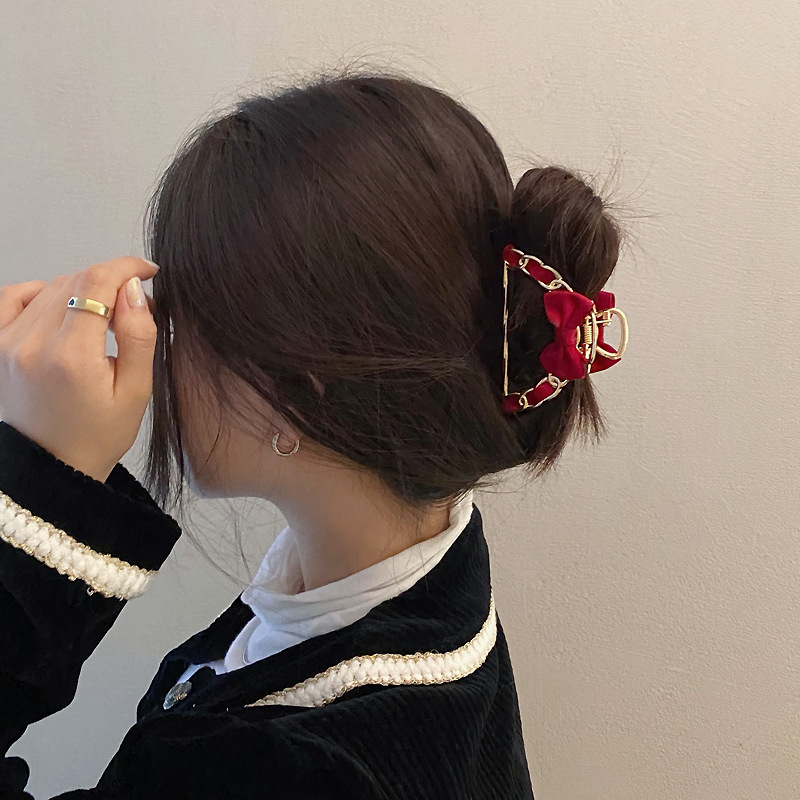 Kẹp tóc hình nơ sau lưng phong cách Hàn Quốc thanh lịch cho nữ