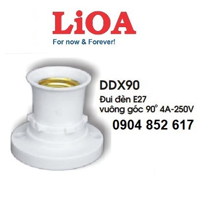 Đui thẳng xoáy E27 Thương Hiệu LIOA lắp với bóng đèn LED và compact