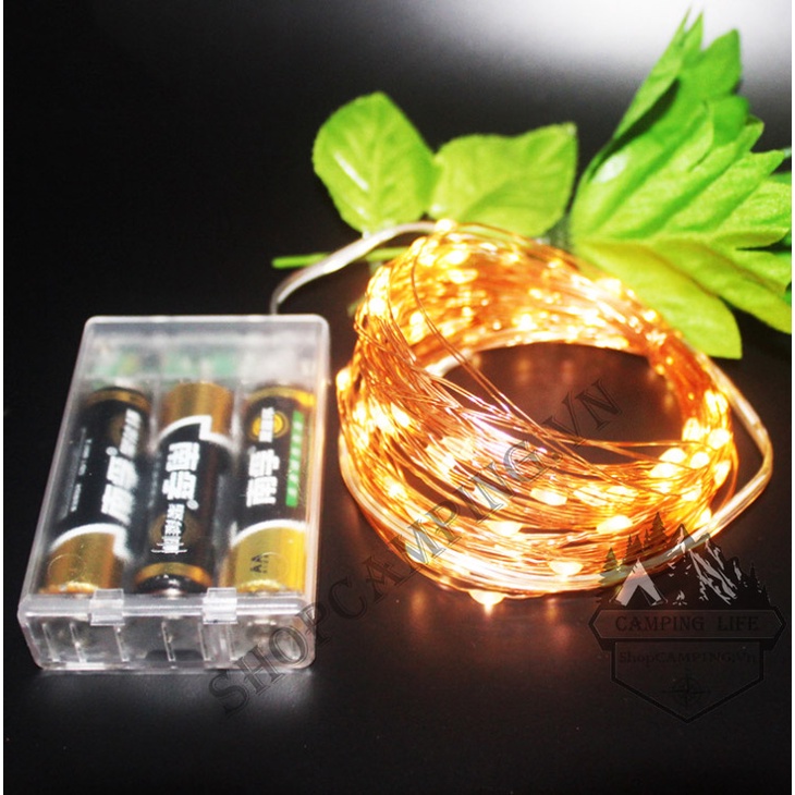 Dây đèn led trang trí, đèn led đom đóm dây đồng, dùng cổng usb/pin aa dercor tiệc, noel, dã ngoại - Camping VietNam